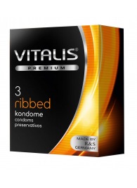 Ребристые презервативы VITALIS PREMIUM ribbed - 3 шт. - Vitalis - купить с доставкой в Магнитогорске
