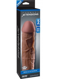 Коричневая насадка Mega 2  Extension - 20,3 см. - Pipedream - в Магнитогорске купить с доставкой