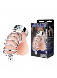 Серебристая клетка для члена Urethral Play Cage - BlueLine - купить с доставкой в Магнитогорске