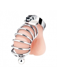 Серебристая клетка для члена Urethral Play Cage - BlueLine - купить с доставкой в Магнитогорске