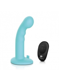 Голубая изогнутая насадка 6in Remote Control Ripple P-Spot G-Spot на черных трусиках - 16 см. - Pegasus - купить с доставкой в Магнитогорске