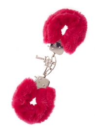 Металлические наручники с красной меховой опушкой METAL HANDCUFF WITH PLUSH RED - Dream Toys - купить с доставкой в Магнитогорске