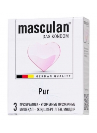 Супертонкие презервативы Masculan Pur - 3 шт. - Masculan - купить с доставкой в Магнитогорске