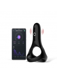 Черное виброкольцо Magic Motion Rise с подхватом мошонки - Magic Motion - в Магнитогорске купить с доставкой