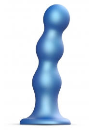 Голубая насадка Strap-On-Me Dildo Plug Balls size S - Strap-on-me - купить с доставкой в Магнитогорске