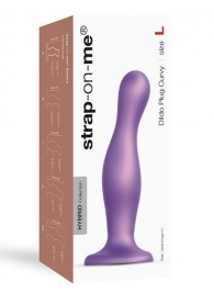 Фиолетовая насадка Strap-On-Me Dildo Plug Curvy size L - Strap-on-me - купить с доставкой в Магнитогорске