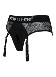 Черные трусики для насадок Diva Lingerie Harness - size L - Strap-on-me - купить с доставкой в Магнитогорске