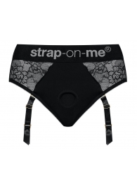 Черные трусики для насадок Diva Lingerie Harness - size L - Strap-on-me - купить с доставкой в Магнитогорске