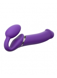 Фиолетовый безремневой вибрострапон Silicone Bendable Strap-On - size XL - Strap-on-me - купить с доставкой в Магнитогорске