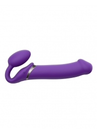 Фиолетовый безремневой вибрострапон Silicone Bendable Strap-On - size XL - Strap-on-me - купить с доставкой в Магнитогорске