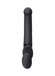 Черный безремневой вибрострапон Silicone Bendable Strap-On - size XL - Strap-on-me - купить с доставкой в Магнитогорске