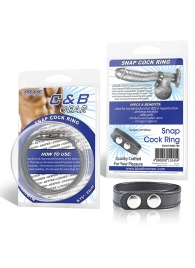 Кольцо на пенис SNAP COCK RING из искусственной кожи на клепках - BlueLine - в Магнитогорске купить с доставкой