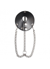 Утяжка для мошонки из искусственной кожи с цепочками PARACHUTE BALL STRETCHER - BlueLine - купить с доставкой в Магнитогорске