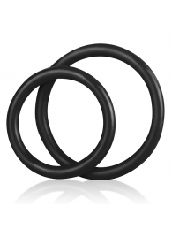 Набор из двух черных силиконовых колец разного диаметра SILICONE COCK RING SET - BlueLine - в Магнитогорске купить с доставкой