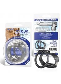 Двойное кольцо выносливости на пенис DUAL STAMINA RING - BlueLine - в Магнитогорске купить с доставкой