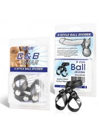 Разделитель мошонки из искусственной кожи на клепках 8 STYLE BALL DIVIDER - BlueLine - купить с доставкой в Магнитогорске
