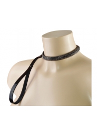 Эффектный сверкающий ошейник с поводком  Гламур - Sitabella - купить с доставкой в Магнитогорске