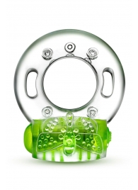Зеленое эрекционное виброкольцо Arouser Vibrating C-Ring - Blush Novelties - в Магнитогорске купить с доставкой
