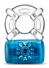 Синее эрекционное виброкольцо Pleaser Rechargeable C-Ring - Blush Novelties - в Магнитогорске купить с доставкой