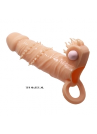 Телесная удлиняющая вибронасадка Penis Sleeve Connor - 17 см. - Baile - в Магнитогорске купить с доставкой
