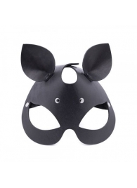 Черная кожаная маска  Кошка  с маленькими ушками - Crazy Handmade - купить с доставкой в Магнитогорске