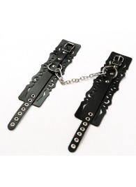 Узорчатые кожаные оковы с регулируемыми ремешками - Crazy Handmade - купить с доставкой в Магнитогорске