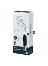 Черный мастурбатор с вибрацией Power Masturbator - Satisfyer - в Магнитогорске купить с доставкой
