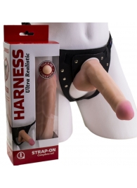 Страпон Harness из двух предметов: трусики с плугом и насадка-фаллос - 17 см. - LOVETOY (А-Полимер) - купить с доставкой в Магнитогорске
