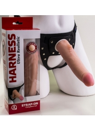 Реалистичный страпон Harness из трусиков и насадки-фаллоса - 18,5 см. - LOVETOY (А-Полимер) - купить с доставкой в Магнитогорске