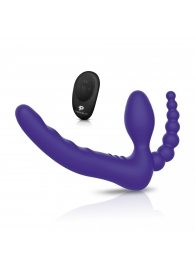 Фиолетовый безремневой страпон с пультом ДУ 7’’ Remote Control Strapless - 24 см. - Pegasus - купить с доставкой в Магнитогорске