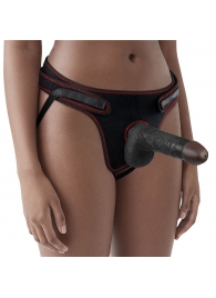 Женский темнокожий страпон Easy Strapon Set 7 Inch - 18 см. - Lovetoy - купить с доставкой в Магнитогорске