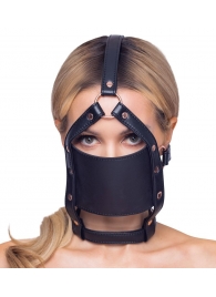 Черный намордник с кляпом-шаром Head Harness With A Gag - Orion - купить с доставкой в Магнитогорске