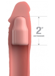 Телесная насадка-удлинитель 2 Inch Silicone X-tension with Strap - 20,3 см. - Pipedream - в Магнитогорске купить с доставкой