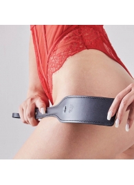 Черная кожаная шлепалка SitaBlack - 30 см. - Sitabella - купить с доставкой в Магнитогорске