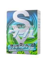 Презервативы Sagami Xtreme Mint с ароматом мяты - 3 шт. - Sagami - купить с доставкой в Магнитогорске