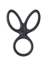 Черное тройное кольцо на пенис Kraken - A-toys - в Магнитогорске купить с доставкой