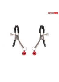 Серебристые зажимы на соски с шариками - Notabu - купить с доставкой в Магнитогорске