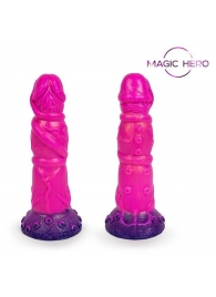 Розовый рельефный фантазийный фаллоимитатор - 20 см. - Bior toys - купить с доставкой в Магнитогорске