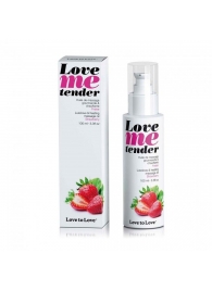 Съедобное согревающее массажное масло Love Me Tender Strawberry с ароматом клубники - 100 мл. - Love to Love - купить с доставкой в Магнитогорске