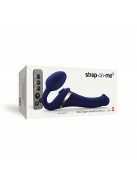 Синий безремневой страпон Multi Orgasm Size S с клиторальной стимуляцией - Strap-on-me - купить с доставкой в Магнитогорске