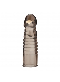 Дымчатая насадка-удлинитель Ribbed Realistic Penis Enhancing Sleeve Extension - 15,2 см. - BlueLine - в Магнитогорске купить с доставкой