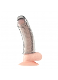 Текстурированная насадка на пенис Clear Textured Penis Enhancing Sleeve Extension - 16,5 см. - BlueLine - в Магнитогорске купить с доставкой