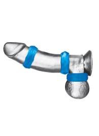 Комплект из трех голубых колец для эрекции 3-Pack Nuts   Bolts Stretch Cock Ring Set - BlueLine - в Магнитогорске купить с доставкой