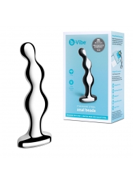Стальной анальный фаллоимитатор для простаты Stainless Steel Anal Beads - 13 см. - b-Vibe - в Магнитогорске купить с доставкой