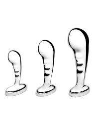 Набор из 3 стальных стимуляторов простаты Stainless Steel P-spot Training Set - b-Vibe - в Магнитогорске купить с доставкой