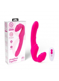 Розовый безремневой страпон на радиоуправлении Strapless Together - 22 см. - Together Toy - купить с доставкой в Магнитогорске