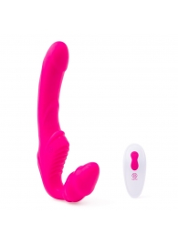 Розовый безремневой страпон на радиоуправлении Strapless Together - 22 см. - Together Toy - купить с доставкой в Магнитогорске