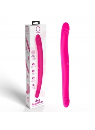 Розовый двусторонний вибромассажер на радиоуправлении Duo Together - 44,5 см. - Together Toy
