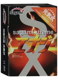 Презервативы Sagami Xtreme ENERGY с ароматом энергетика - 3 шт. - Sagami - купить с доставкой в Магнитогорске