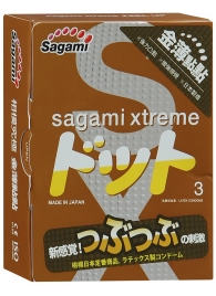 Презервативы Sagami Xtreme FEEL UP с точечной текстурой и линиями прилегания - 3 шт. - Sagami - купить с доставкой в Магнитогорске